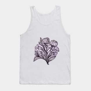 Enchanting Monochrome Floral Art No. 938 Tank Top